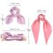 Satin Scarf Hair Scrunchies Set - Funtopia 10Pcs Ribbon Bow Scrunchies | Includes 5 Satin Hair Scarf & 5 Bunny Ear Scrunchies | Soft Hair Ties for Women and Girls - Buy Online on GoSupps.com