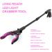 Luxet 32 Inch Pink Grabber Reacher Tool with LED Light and Magnetic Tip - Lightweight Aluminum Foldable Pick Up Stick for Elderly - Buy Online on GoSupps.com