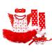 FYMNSI Baby Girls My First Christmas Outfit Newborn Infant 1st Xmas Party Clothes Princess Tutu Romper Dress Bowknot Headband Shoes Leg Warmers 4pcs Set for 0-18 Months 3-6 Months White Snowflake Lace