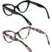 MMOWW 2-Pack Cat Eye Reading Glasses for Women - Stylish Blue Light Blocking Trendy Black & Pattern Comfortable Large Fit (3.0x) - Buy Online on GoSupps.com