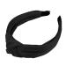 VOCOSTE 1 Pcs Faux Leather Knotted Headband  Hairband for Women  Black  1.57 Inch Wide