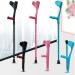 Aluminum Forearm Crutches Lightweight Non-Slip Crutches for Adults Height Adjustable Folding Crutches for Walking Balanced Walker Medical Mobility Accessories (Pink) (Black) Warm as Ever