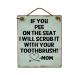 Bathroom wall sign decor - funny bathroom decor - funny art chief English advertising logan: "If you pee on the seat I scrub it with your toothbrush!" Puchen light green