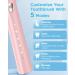 Sonic Electric Toothbrush for Adults and Kids - Rechargeable with 8 Brush Heads, 5 Cleaning Modes - Pearl Pink | 1 Count - Buy Online on GoSupps.com