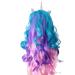Gazechimp Women's Long Curly Wave Wig - Colorful Synthetic Hair with Silver Horn | International Shipping - Buy Online on GoSupps.com