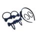 7 PIECE SCHOOL COLOURS Hair Bow Snap Clips SET ALICE BAND PONIOS PonyTail Holder Headband - Navy Blue