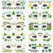10 St. Patrick's Day Clover Face Stickers Irish Painted Green Hat Waterproof Face Stickers St. Patrick's Day Party Accessories