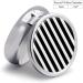 Buy Round Black & White Stripe Pill Box - 3 Compartment Portable Pill Organizer | Decorative Metal Design for Travel - Buy Online on GoSupps.com
