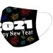 2021 Happy New Years Print Adult Disposable Christmas Facemask 3Ply Breathable Cloth Face_Masks 50PCS - Fits Men and Women - Buy Online on GoSupps.com