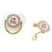 Baby Pacifier 6-18 Months with Chain Clip - Bling I Love You Pattern for Infants - White M | International Shipping Available - Buy Online on GoSupps.com