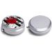 Decorative Round Pill Box - Black White Stripes & Red Rose - 3 Compartment Metal Pill Organizer for Travel - Buy Online on GoSupps.com