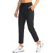 Soothfeel Women's Golf Pants with 4 Pockets 7/8 Stretch High Wasited Sweatpants Travel Athletic Work Pants for Women Black Medium
