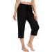 Women's Capri Yoga Pants Quick Dry High Waisted Hiking Lightweight Pants Drawstring Outdoor Pants for Women Black XX-Large