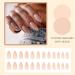 YOSOMK Nude Press on Almond Shaped Fake Nails | Medium Glossy Stick on False Nails for Women - Natural Full Cover Acrylic Glue Nails - Buy Online on GoSupps.com
