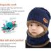 Kids Winter Beanie Hat and Scarf Set - Knitted Thermal Fleece Lining - Navy Blue - Buy Online on GoSupps.com