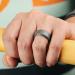 Egnaro Men's Silicone Wedding Ring Set - Inner Arc Ergonomic Design - Breathable Rubber Bands in Dark Blue, Black, Black Gray, and Dark Gray - 9mm Wide - Size 10 - Buy Online on GoSupps.com