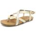 Blowfish Malibu Women's Granola Synthetic Flat Sandal 4 UK Gold Dile Silvermoon White