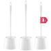 JIGA 3 Pack Toilet Brush and Holder Set Toilet Bowl Brush with Caddy Bathroom Stiff Bristles Toilet Scrub Brush White