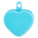 POPETPOP Silicone Face Cleansing Brush Heart Shaped Face Brush Handheld Facial Cleansing Brush Double Side Face Brush Silicone Face Scrubber Facial Brush Silica Gel Manual Cleaner 9.8x8.4cm