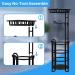 Black Toilet Paper Holder Stand with Shelf - Free Standing Bathroom Tissue Roll Storage Rack - Buy Online on GoSupps.com