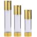 Airless Pumps Bottles 3Pcs 15ml/30ml/50ml Travel Bottles Transparent Airless Pumps Jar Refillable Sealed Travel Pumps Bottle for Toner Lotion Serum Travel Pumps Bottle
