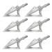 Feyachi Hunting Broad Heads 100 Grain Stainless Steel Fixed Blade Broadhead Arrow Tips Archery Arrowhead for Crossbow and Compound Bow Pack of 6