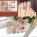 8 Sheets Gold Line Semi-Cured Toe Nail Polish Strips - Self-Adhesive Gel Nail Stickers with Rhinestones & Marble Designs for Women - Buy Online on GoSupps.com