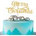 LeeLeeAn Merry Christmas Cake Topper - Gold Glitter Merry Christmas Cake Decoration Happy New Year Cake Topper Christmas Party Decoration Supplies Golden Glitter Winter Holiday Cake Decor (mc1) - Buy Online on GoSupps.com