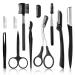 Eyebrow Kit for Women and Men. Eyebrow Grooming Kit Including: Eyebrow Brush, Eyebrow Razor, Eyebrow Comb, Eyebrow Comb Scissor, Folding Eyebrow Knife, Scissors Razor, Eyebrow Trimmer, Tweezers.