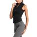 Flygo Women's Full Zip Sleeveless Workout Yoga Active Jacket Vest Golf Shirts Black Small