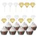 Wedding Cupcake Topper 60 Pcs Glitter Diamond Cupcake Toppers for Bridal Shower Engagement Wedding Party Birthday for Donuts Diamond Donut Picks Cake Decorations Silver & Gold - Buy Online on GoSupps.com
