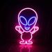 Alien pink neon light led neon shield light lamp art party wall decoration Christmas night light gaming setup streamer background lighting decorative wall lamp astronaut space marsmnnchen alien Marsmnnchen pink