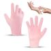 Moisturizing silicone gloves spa gel gloves silicone sleeping gloves reusable for female hand care repair dry cracked rough rough soft (1 pair of pink)