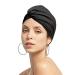 Swimming cap women turban bath cap ear protection bath hood slipproof swimming cap retro swimming cap girl swimming cap elastic swimming cap summer swimming cap for long short hair women black