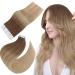 Easyouth Tape in Extensions Real Human Hair Tape in Hair Extensions Balayage Brown to Blonde Glue in Hair Extensions Ombre Hair Tape ins 22 Inch 50g 20Pcs 22 Inch #10/14