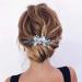YBSHIN Wedding Hair Accessories for Brides Blue Hair Comb Silver Bridal Comb Headpieces Crystal Blue hair bands beaded headpiece for Women
