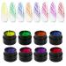 LuukUP 8 Colors Spider Gel - Luminous Spider Nail UV Gel Polish - Nail Art Gel Painting Designs - Neon Line Fluorescent Effect Manicure Halloween Dance Party