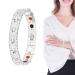 Moxeupon lymph magnet wristband-lymphatic drainage magnet bracelet weight loss magnet stone bracelet healthcare bracelet women men gifts silver