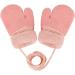 Kids Winter Warm Plush Knitted Gloves with String | Toddler 1-3Yrs | Orange/Bear - Buy Online on GoSupps.com