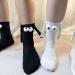 HFINGAQEX Funny Magnetic Suction 3D Doll Couple Socks - Black & White Cartoon Magnetic Couple Socks - 2 Pairs - Buy Online on GoSupps.com