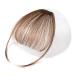 Clip in Fringe Human Hair Fringe Thin Clip in Bangs Hair Extensions Hairpieces with Temples (#2 Light Brown Wispy Bangs - with Temples) Wispy Bangs - with Temples #2 Light Brown