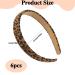Leopard Print PU Solid Headbands for Women - 6 Pack Multicolor Hair Hoops | Cute Accessories - Buy Online on GoSupps.com