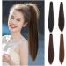 Ponytail Extensions Blonde Wrap Around Pigtail Long Smooth Overhead Wig Synthetic Ponytail Hair Extension Clip in Fake Wig Hairpiece for Women(Black Brown) - Buy Online on GoSupps.com