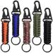 5 pieces Paracord key pendant Senhai carabiner braided keychain with clip for hanging keys or flashlight for outdoor camping fishing backpack for men and