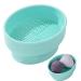3 in 1 Makeup Brush Cleaner Bowl - Silicone Mat for Easy Cleaning Drying & Storage - Mint Green | Perfect for Makeup Lovers - Buy Online on GoSupps.com
