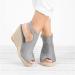 Aunimeifly Women's Wedges Platform Sandals - Comfy Sports Knit Sandals - Gradation Thick Bottom Fish Mouth Beach Sandals (Gray) - Buy Online on GoSupps.com