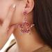 Kercisbeauty Statement Colorful Rhinestones Beads Star Pendant Dangle Earrings for Women Girls Bohemian Fashion Jewelry Pink
