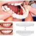 Xiaocui Provisional Dentures - 3 Pairs of Snap-On Instant Smile Teeth Veneers | Comfort Fit Flex Cosmetic Dentistry Stickers with Toothbrush | One Size Fits All - Buy Online on GoSupps.com