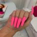 Bufenia matt pure colorful artificial nails long ballerina to press on nails coffin full cover wrong nails for women and girls 24 pieces (pink)