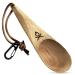 berleben Dursten Kanu Spoon - Handcrafted Wooden Camping Utensil - 100% Natural Hardwood with Micro Carabiner & Leather Lanyard - Traditional Nordic Wood Design - Lightweight & Durable